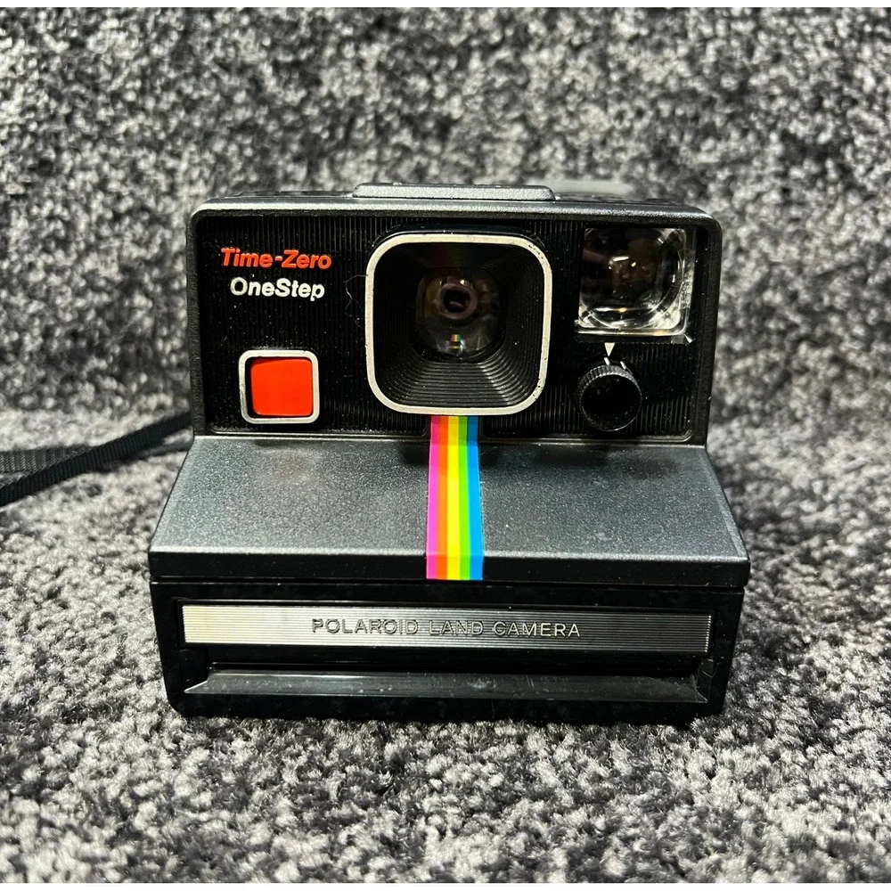 Polaroid Time-Zero OneStep Instant Film Camera Rainbow Stripe Vintage Untested